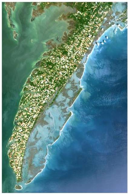 NASA LANDSAT 7 Thematic Mapper Scene  of Virginia Portion of the Delmarva Peninsula - 1999. High resolution ~14MB